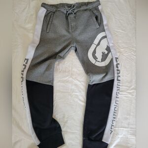 Ecko Unltd Men's Sweatpants Colorblock Jogger Black/White/Heather Grey Size XL